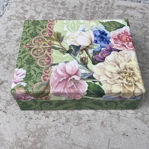 Lady Jayne Damask Bouquet Floral Glitter Rose Rhinestone Empty Storage Box Decor